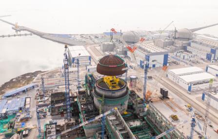“華龍一號”漳州核電3號機組內(nèi)穹頂?shù)跹b成功